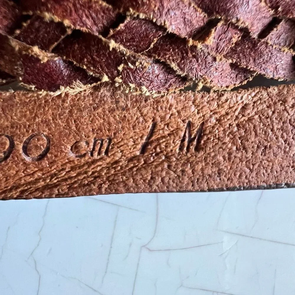 Will leather goods a vintage-style brown leather belt featuring embossed details